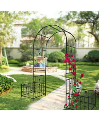 Metal Garden Arch with Plant Stands for Climbing Plants