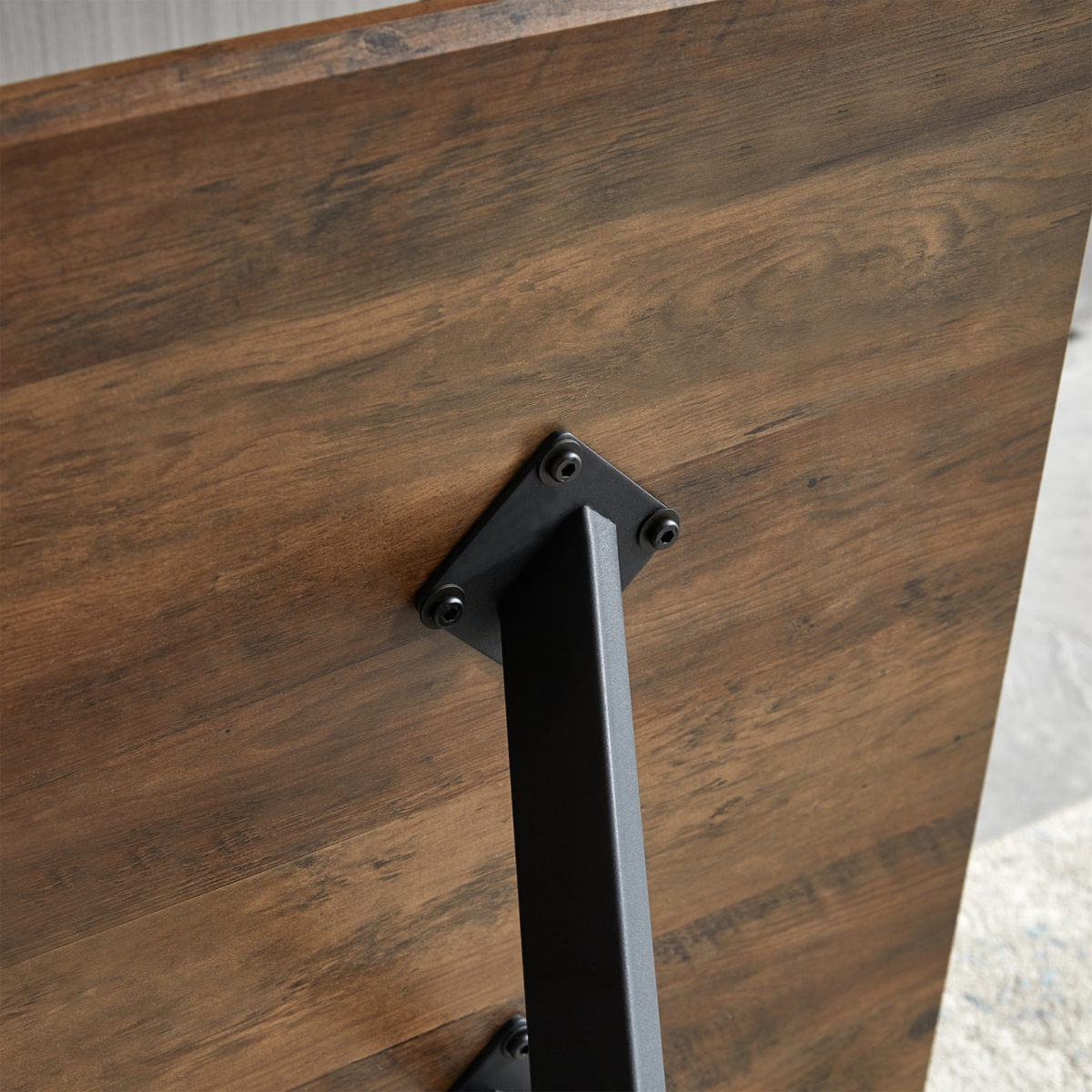 Streamdale Furniture Mdf Dining Table with Black Metal Legs