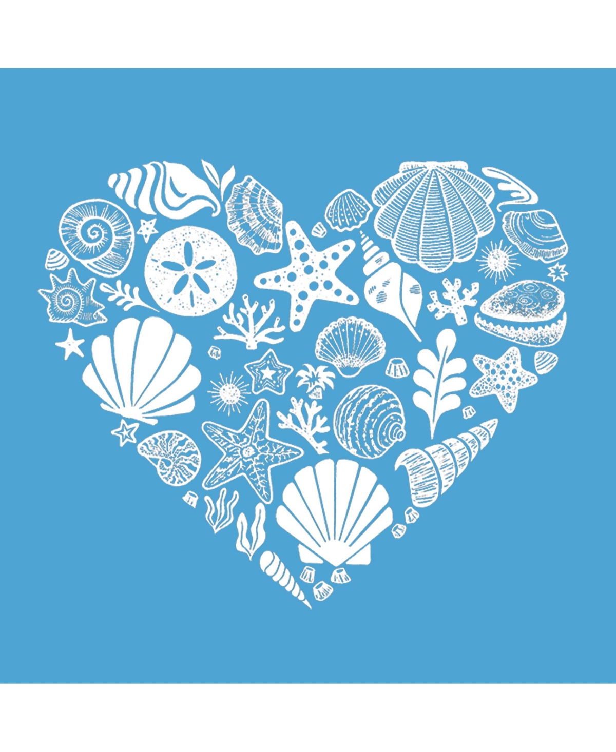 La Pop Art Girls Sea Shells Word Art T-Shirt