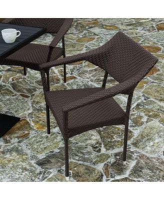 Cheri Fade And Weather Resistant Modern Pe Rattan Patio Dining Chair With Reinforced Steel Frame, Set of 4