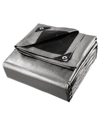 40x50 Ft Waterproof Poly Tarp with 25 Ball Bungees Protect Cover 10mil Tarpaulin