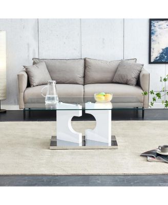 Streamdale Modern Glass Top Coffee Table