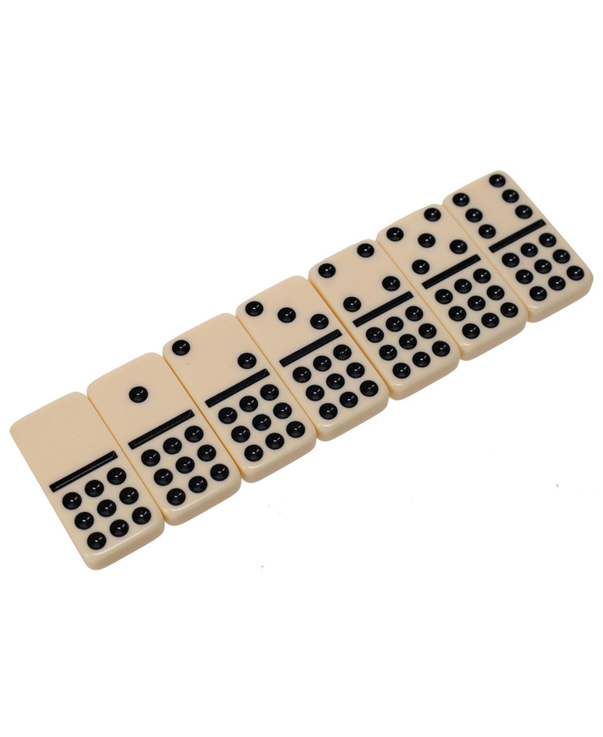 We Games Double Nine Dominoes with Canvas Bag -Color Tiles, Club Size - Ivory