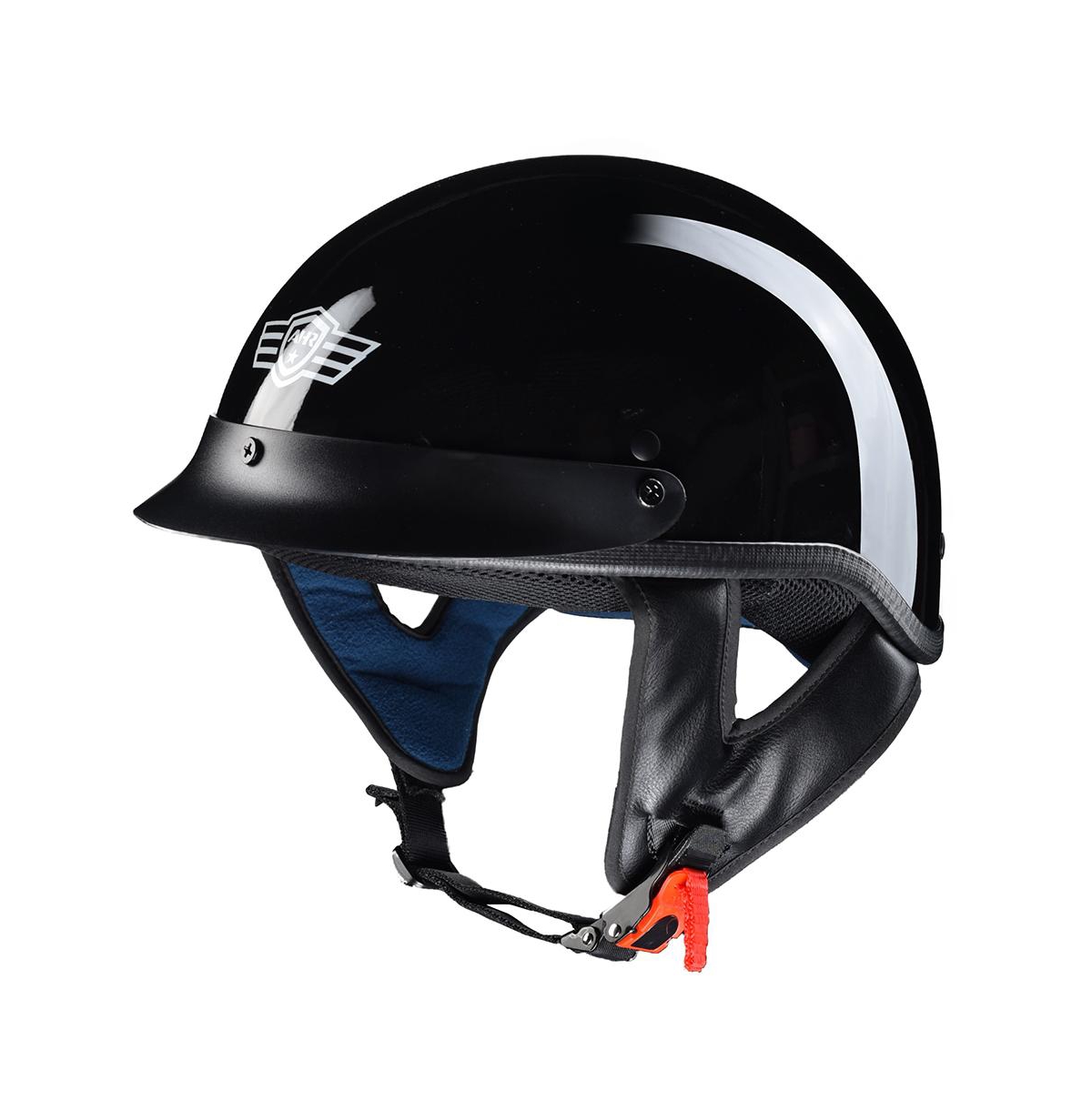Run-c Motorcycle Half Face Helmet Dot Approved Motorbike Cruiser Chopper Matt Black Xl - Black