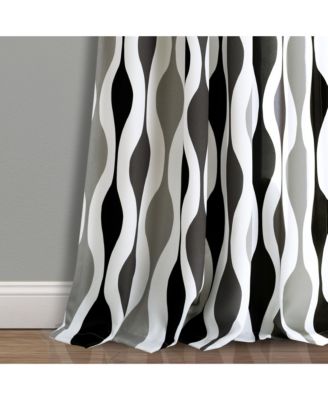 Mid Century Geo Light Filtering Window Curtain Panels