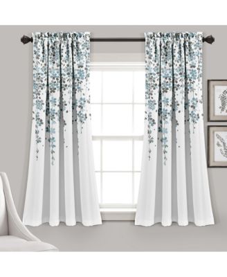 Weeping Flower Light Filtering Window Curtain Panels