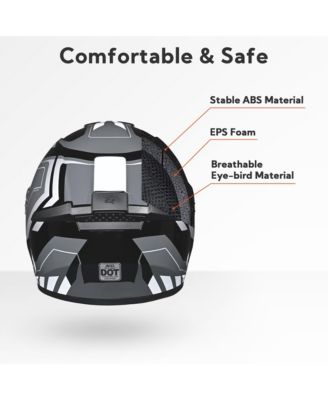 RUN-F3 Full Face Motorcycle Helmet DOT Approved Removable Liner Street Bike S