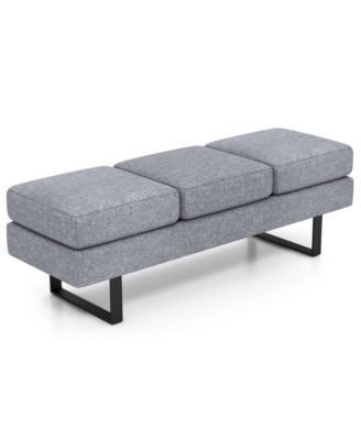 Waiting Room Bench Seating with Metal Frame Leg Upholstered Reception Bench