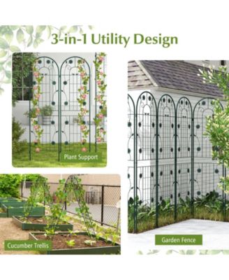 2 Pack 71 x 20 Inch Metal Garden Trellis Rustproof Plant Support for Climbing Plants