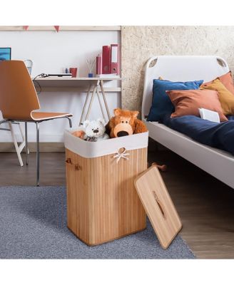 19-Gallon Rectangular Laundry Basket Clothes Hamper with Handles and Lid