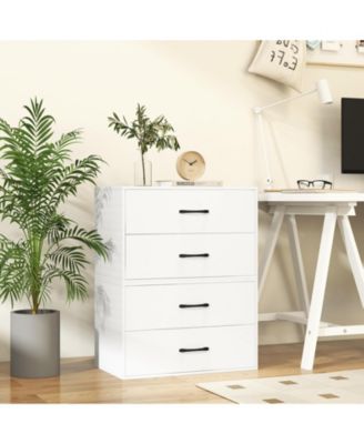 Stackable 2-Drawer Storage Cabinet with Handles for Entryway or Office Use