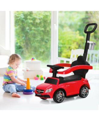 3-in-1 Mercedes Benz Ride-On Toddler Sliding Car with Push Handle