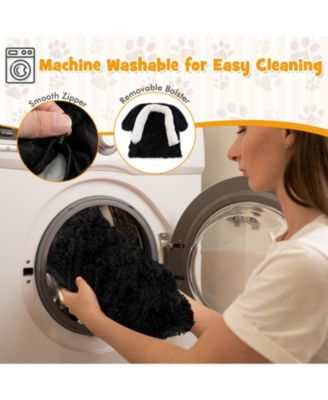 Plush Dog Couch Bed with Anti-Slip Base for Calming Comfort and Support