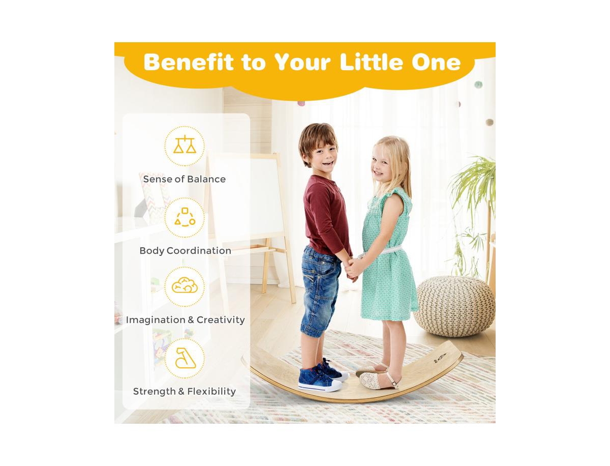 Slickblue Versatile Wobble Board for Kids and Adults - Balance Training and Exercise Tool