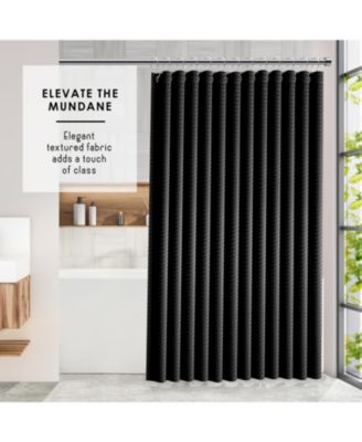 Heavy Duty Fabric Water-resistant Waffle Design Shower Curtains - 72"x72"