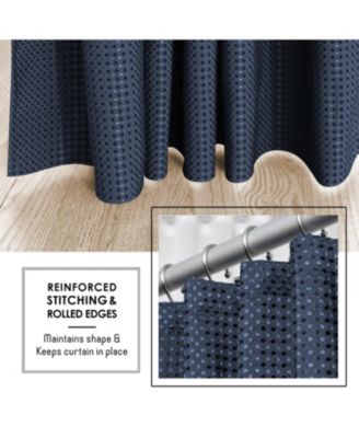 Heavy Duty Fabric Water-resistant Waffle Design Shower Curtains - 72"x72"