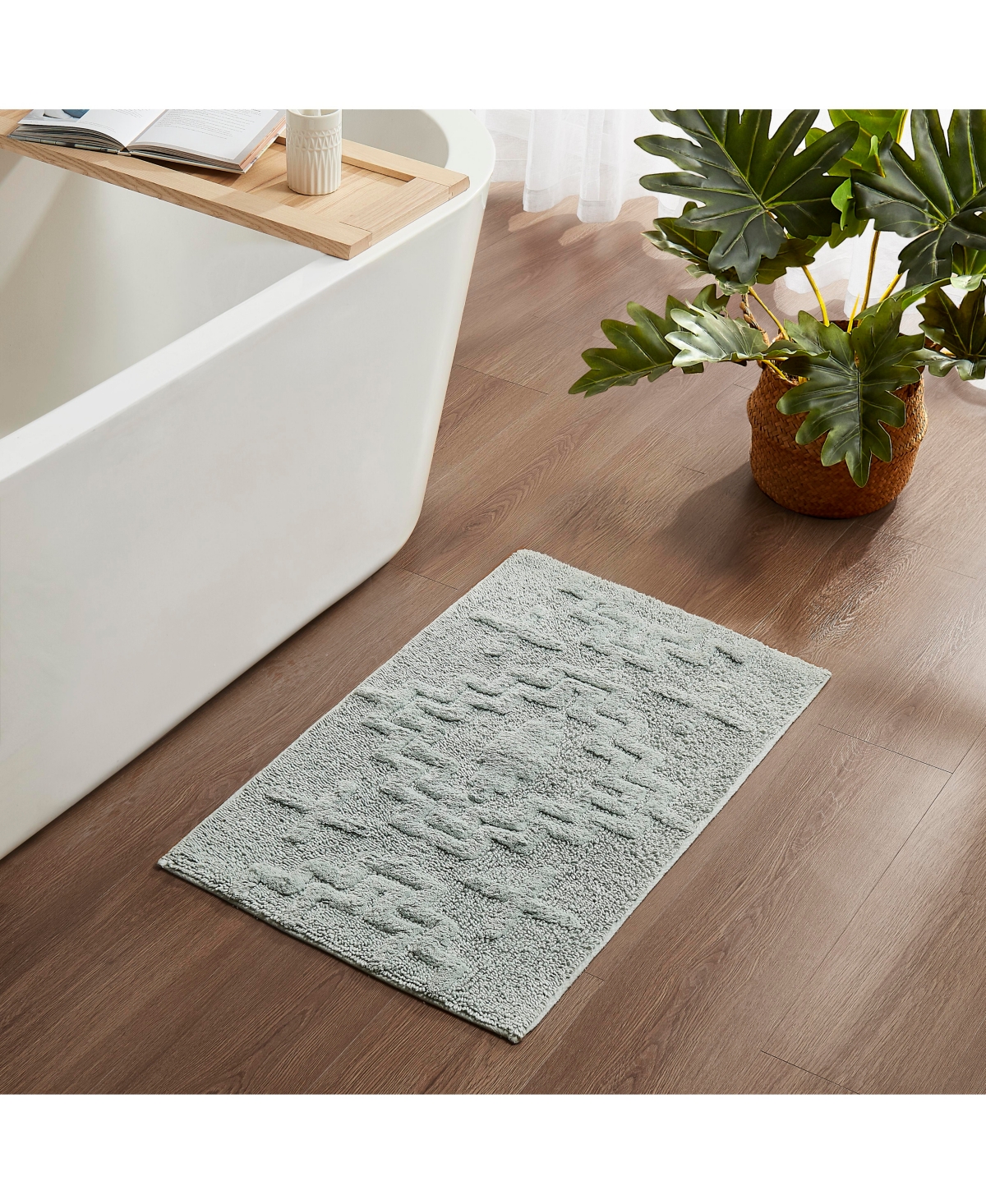 Pendleton Kiva Steps Cotton Bath Rug 21" X 34" In Sky Gray