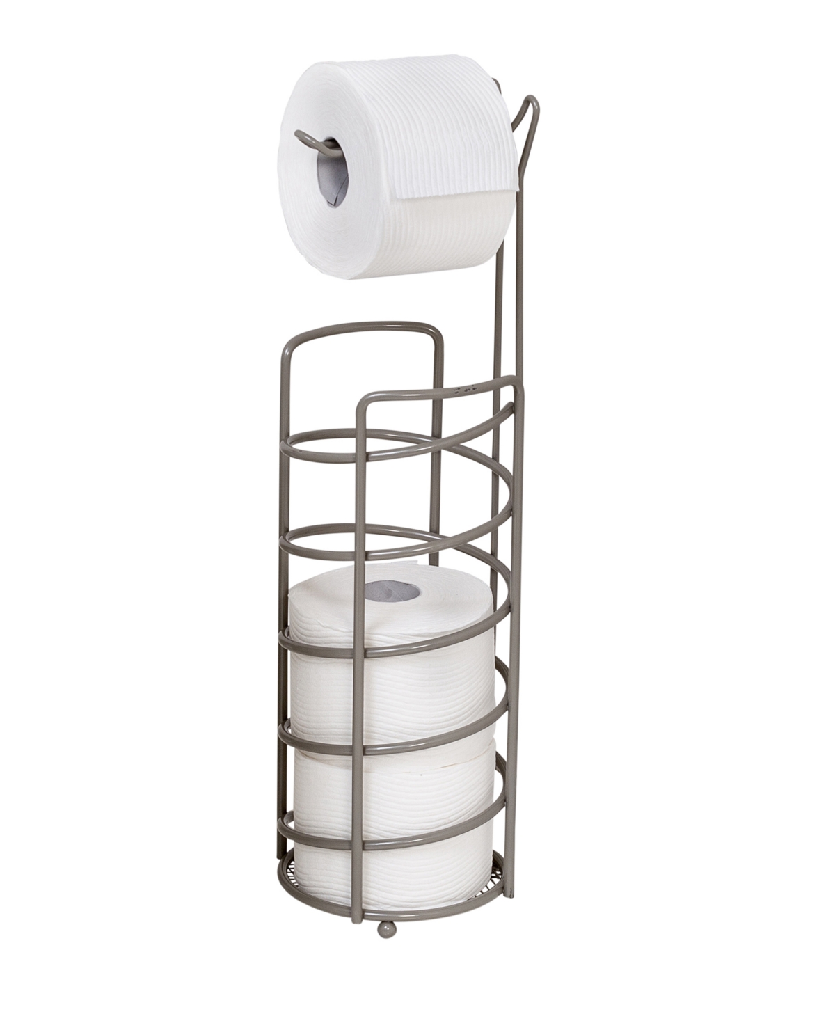 Honey Can Do Steel Toilet Paper Holder With Pole In Satin Nickel