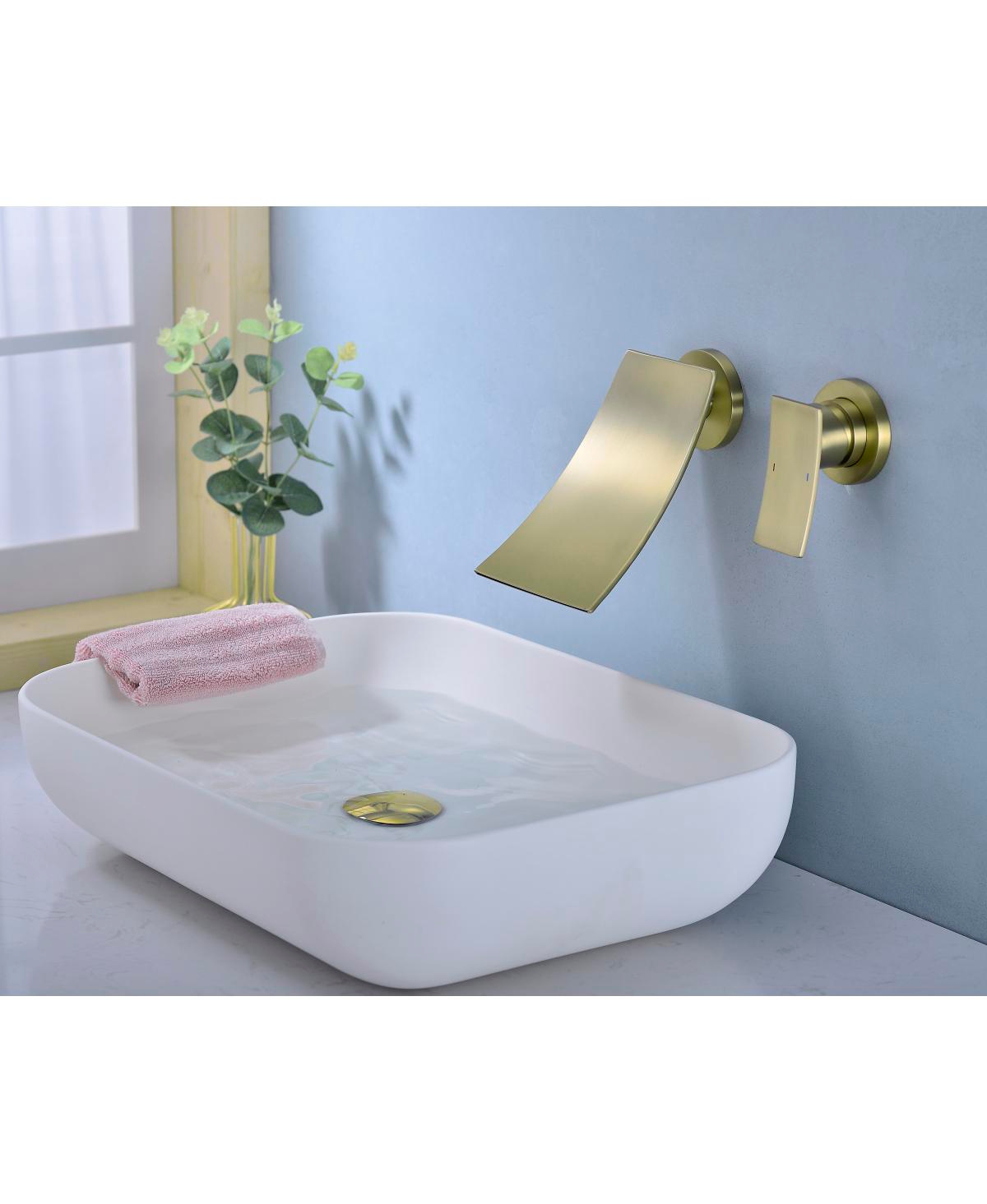 Wall Mount Widespread Bathroom Faucet - Gold