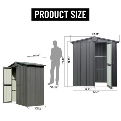 Streamdale Metal Outdoor Storage Shed with Lockable Double Door
