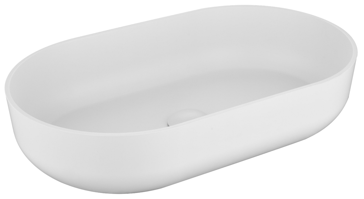 Modern Oval White Vessel Bathroom Sink 24x14x5.5" - White