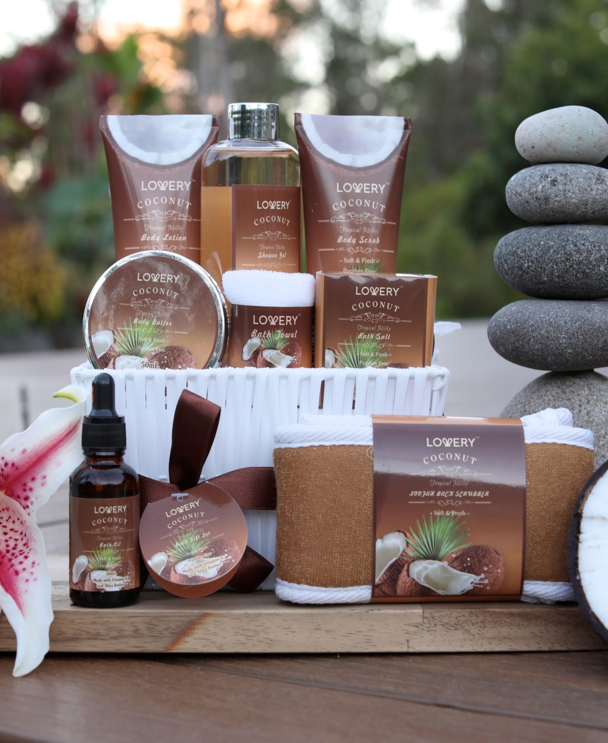 Lovery 9-pc. Tropical Milky Coconut Bath Gift Set In No Color