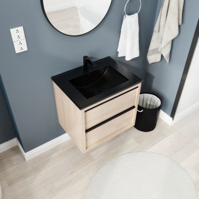 24" Bathroom Vanity with Ceramic Sink and Soft-Closing Drawers