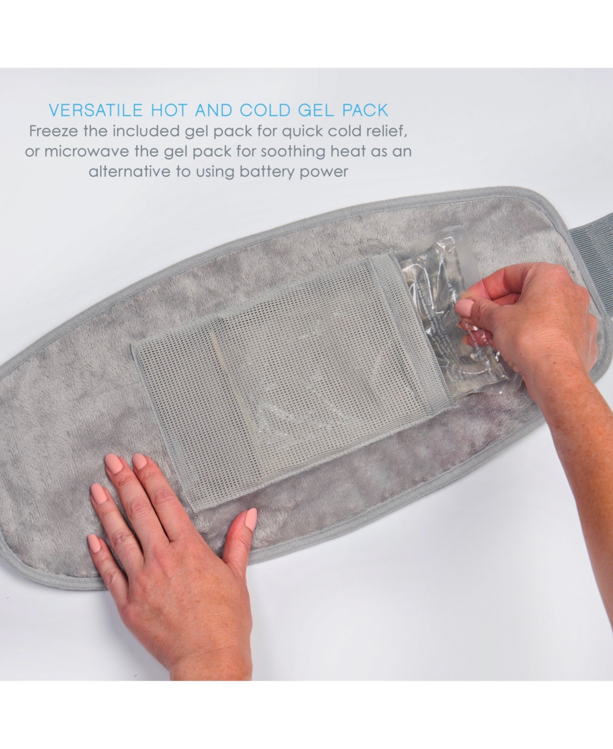 Pure Enrichment Purerelief Cordless Lumbar And Abdominal Heating Wrap In Mist Gray