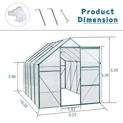 Polycarbonate Greenhouse with Raised Base and Anchor