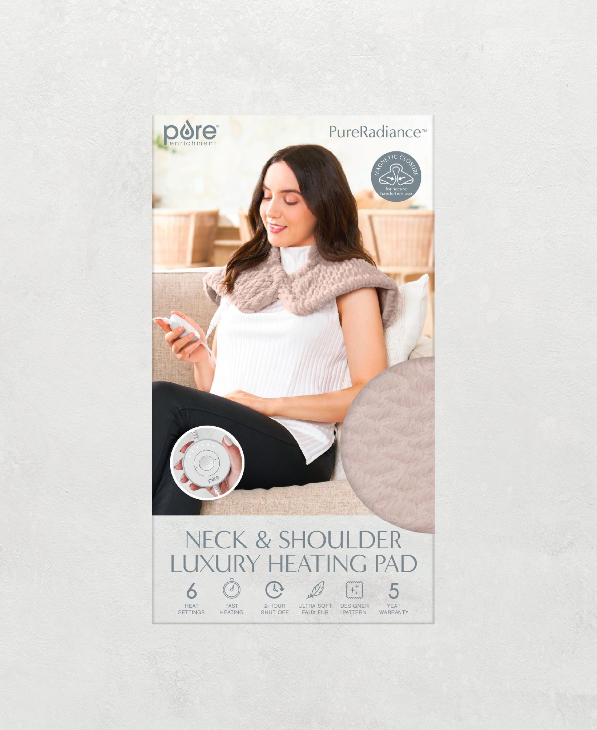 Pure Enrichment Pureradiance Neck Shoulder Luxury Heating Pad In Rose Quartz