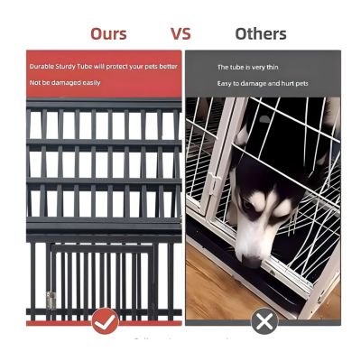 Heavy Duty Dog Cage Pet Crate With Roof & Window On Roof