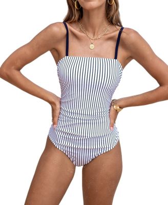 Cupshe Women's Striped Square Neck One-piece Swimsuit - Macy's