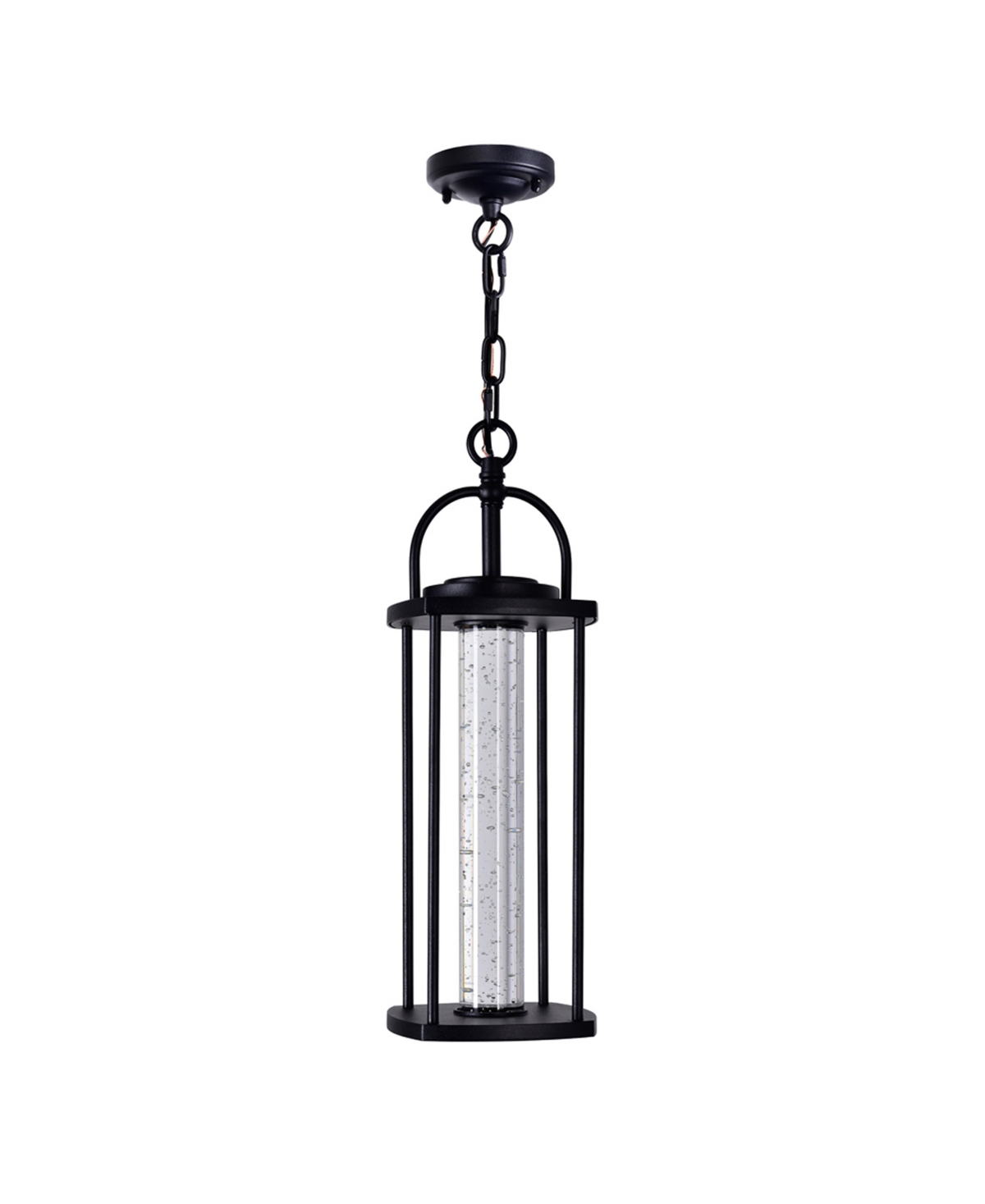 Shop Cwi Lighting 19.7" Metal Greenwood Led Outdoor Pendant In Black