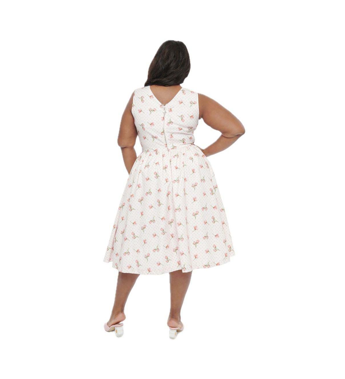 Unique Vintage Plus Size 1960s Garden Party Swing Dress