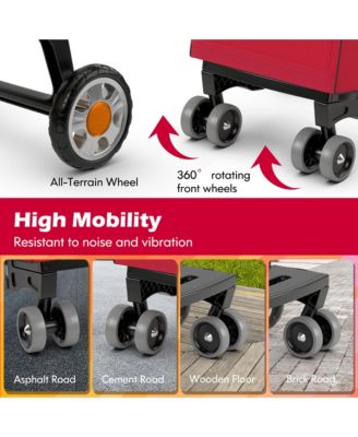 Folding Shopping Cart Utility Hand Truck with Rolling Swivel Wheels, Removable Bag &amp; Cozy Handle