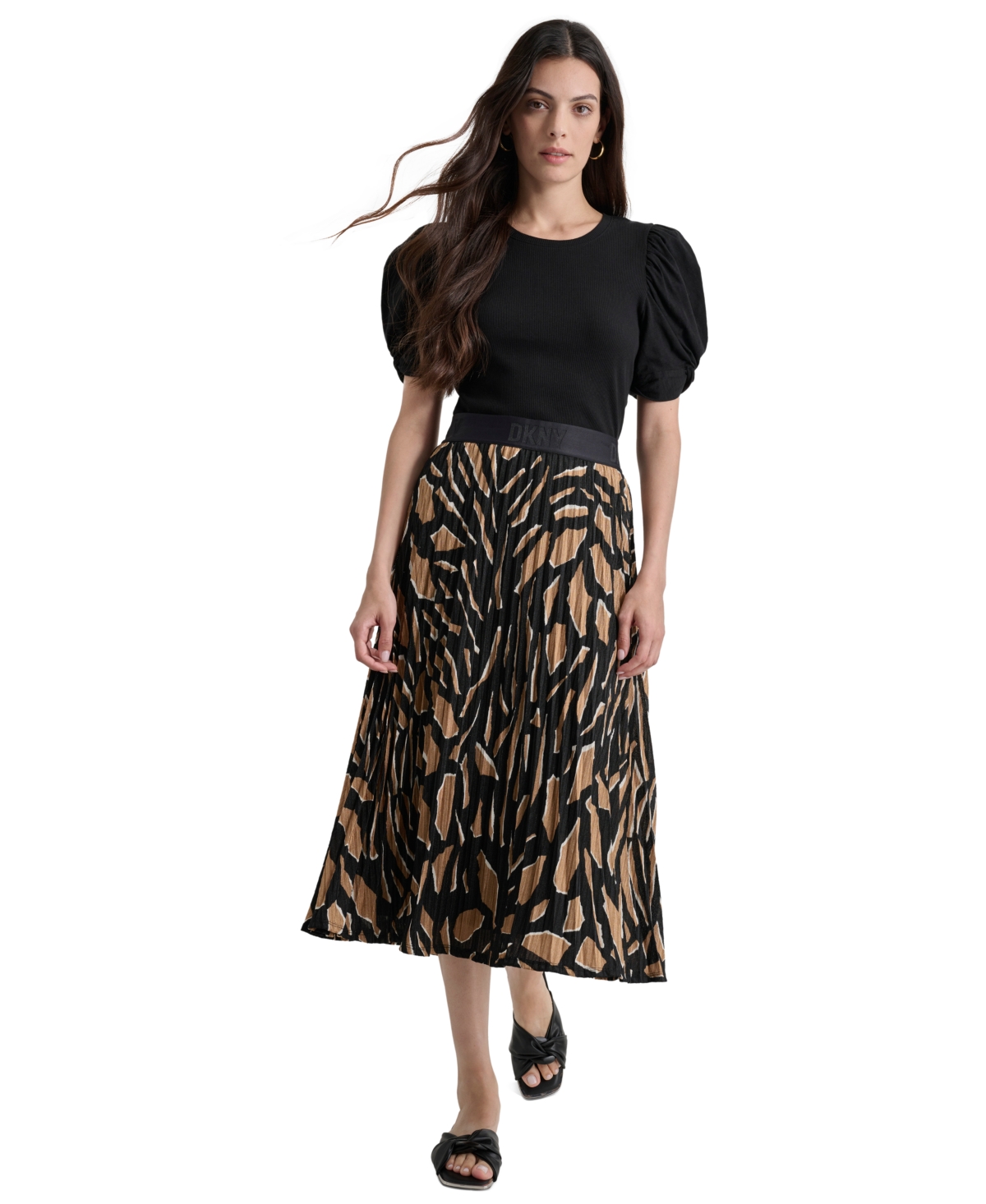 Dkny Women's Pull-On Printed Midi Skirt