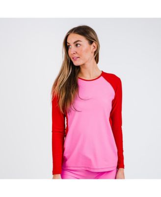 Plus Size Raglan Color Block Rash Guard