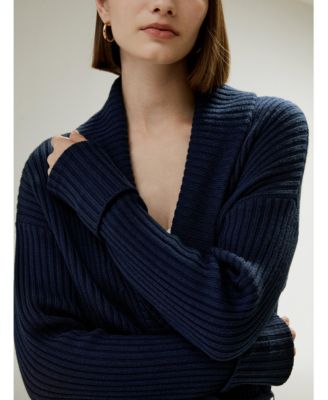 Women's Merino Wool Shawl Collar Cardigan for Women