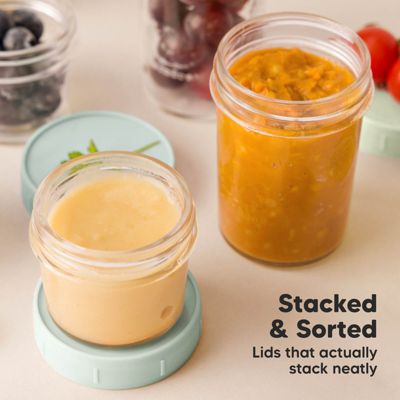 8pk Prep Baby Food Storage Containers, Leak-Proof, BPA Free Glass Baby Food Jars for Feeding