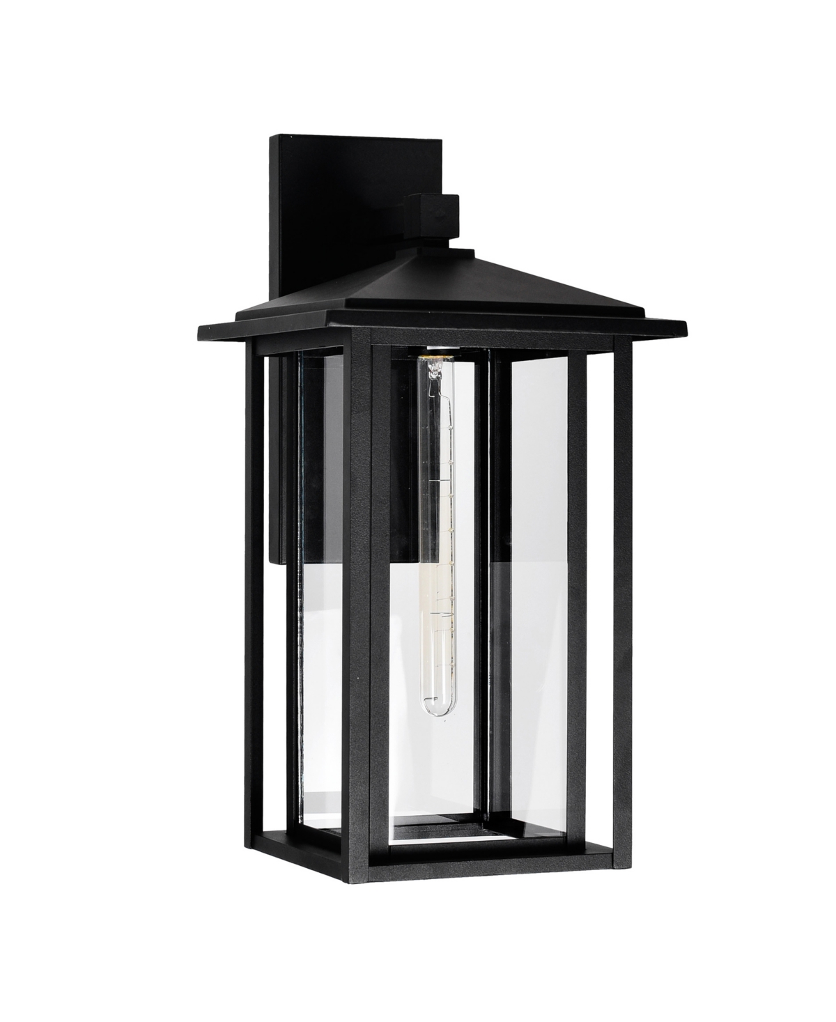 Shop Cwi Lighting 22" Metal Crawford 1 Light Outdoor Wall Light In Black