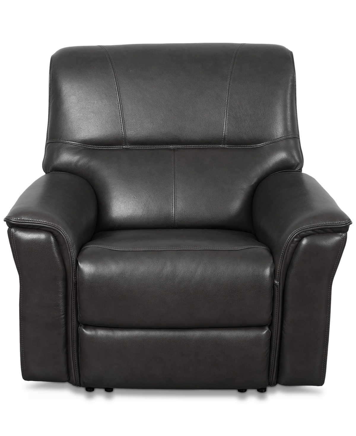Macy's Warlington 42" Leather Zero Gravity Recliner, Created For  In Charcoal