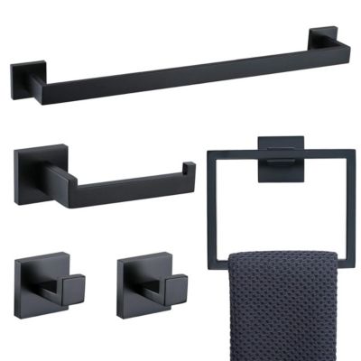 5-Piece Bathroom Hardware Set – Wall Mounted Stainless Steel Accessories
