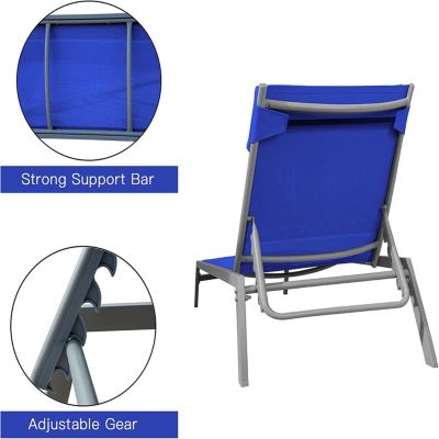 Streamdale Blue Patio Chaise Lounge Set with Table