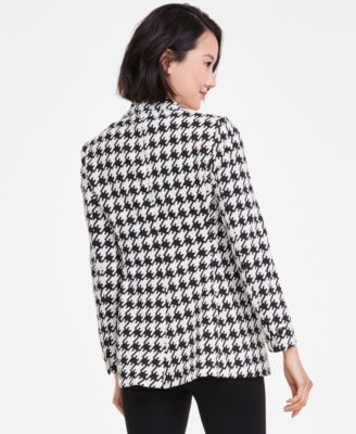 Anne Klein Women's Houndstooth Notched Collar Blazer