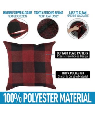 Buffalo Plaid Outdoor & Indoor 2 Pack Throw Pillow Covers, 16x16 inches