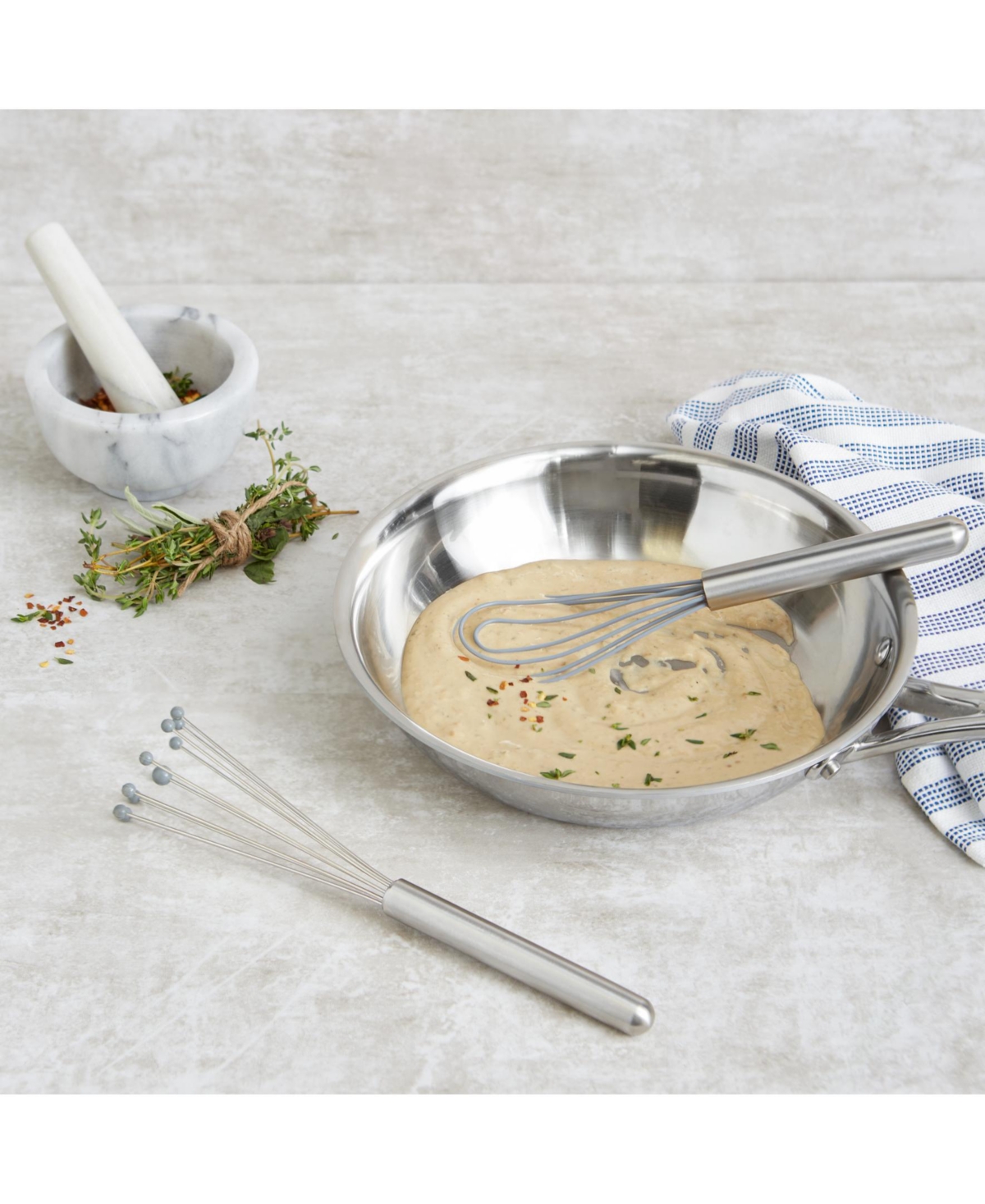 Rsvp International Endurance 18/8 Stainless Steel 10" X 2.25" Silicone Ball Whisk In Grey