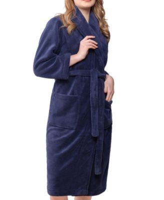 Unisex Luxury Hotel Spa Warm Shawl Collar Soft Plush Fleece Bath Robe