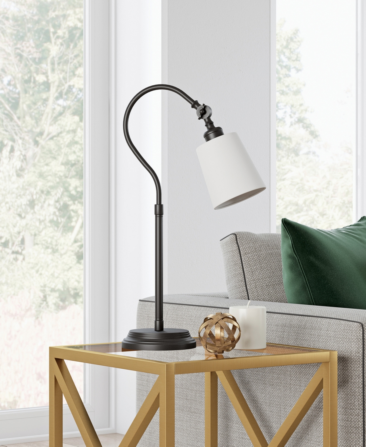 Hudson & Canal Harland Table Lamp In Blackened Bronze