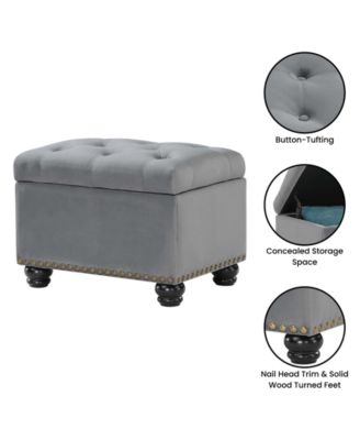24" Velvet 5th Avenue Storage Ottoman
