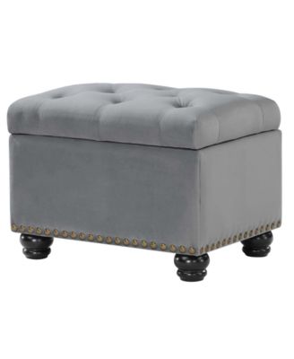24" Velvet 5th Avenue Storage Ottoman